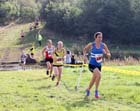 Emma Holt (Morpeth) leads  the senior womens  race at the Sherman Cup, Hedley Farm, Tanfield,  County Durham.